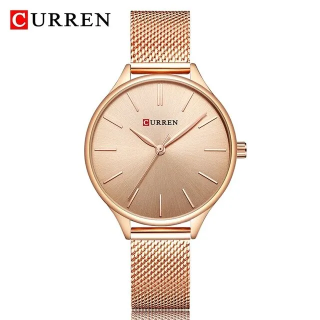 CURREN Fashion Rose Gold Women Watch Minimalism Elegant Luxury Lady Watches Waterproof Dress Wristwatch For Female Reloj Mujer