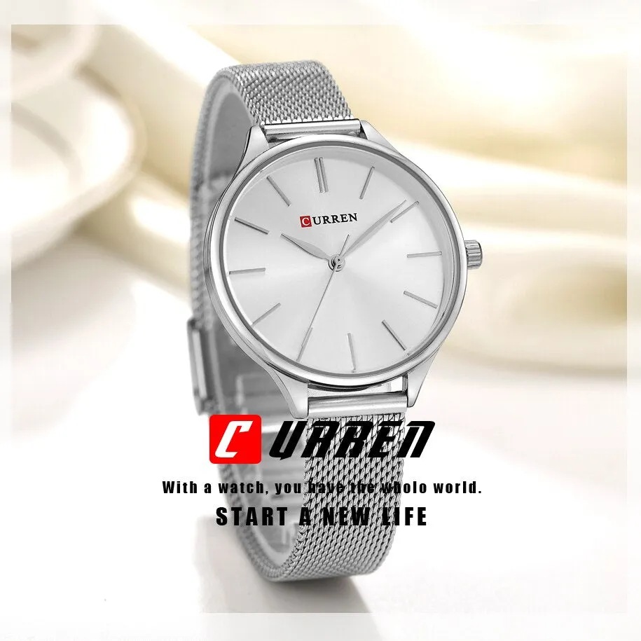 CURREN Fashion Rose Gold Women Watch Minimalism Elegant Luxury Lady Watches Waterproof Dress Wristwatch For Female Reloj Mujer