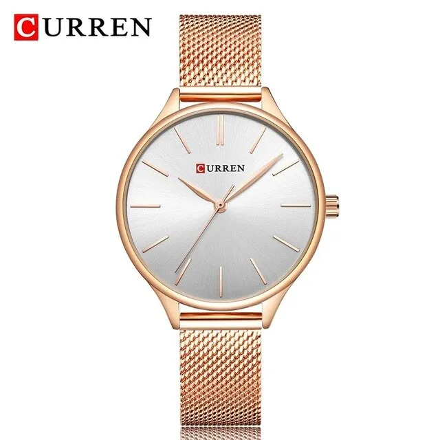 CURREN Fashion Rose Gold Women Watch Minimalism Elegant Luxury Lady Watches Waterproof Dress Wristwatch For Female Reloj Mujer