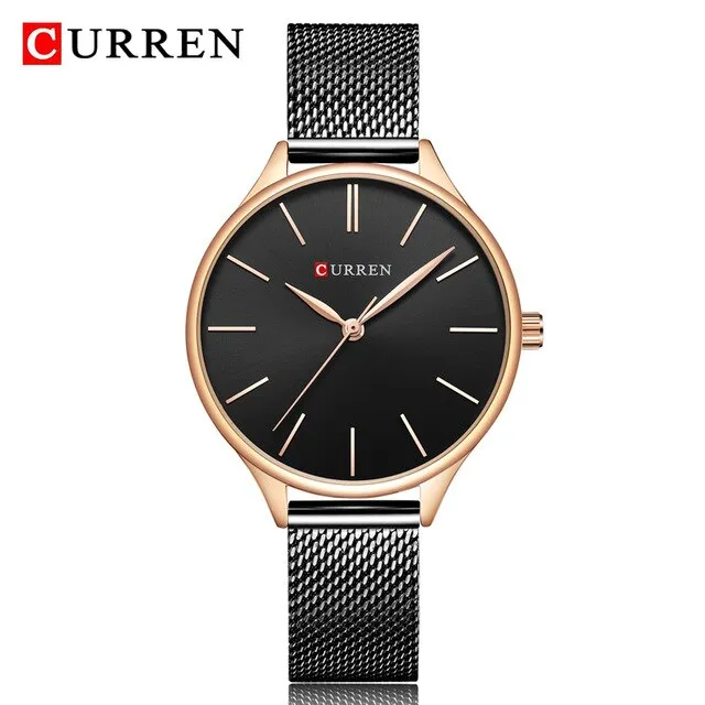 CURREN Fashion Rose Gold Women Watch Minimalism Elegant Luxury Lady Watches Waterproof Dress Wristwatch For Female Reloj Mujer