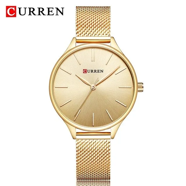 CURREN Fashion Rose Gold Women Watch Minimalism Elegant Luxury Lady Watches Waterproof Dress Wristwatch For Female Reloj Mujer