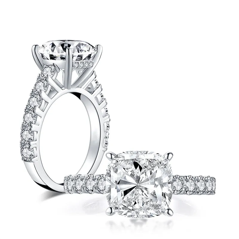 Cushion Cut Moissanite Diamond Ring