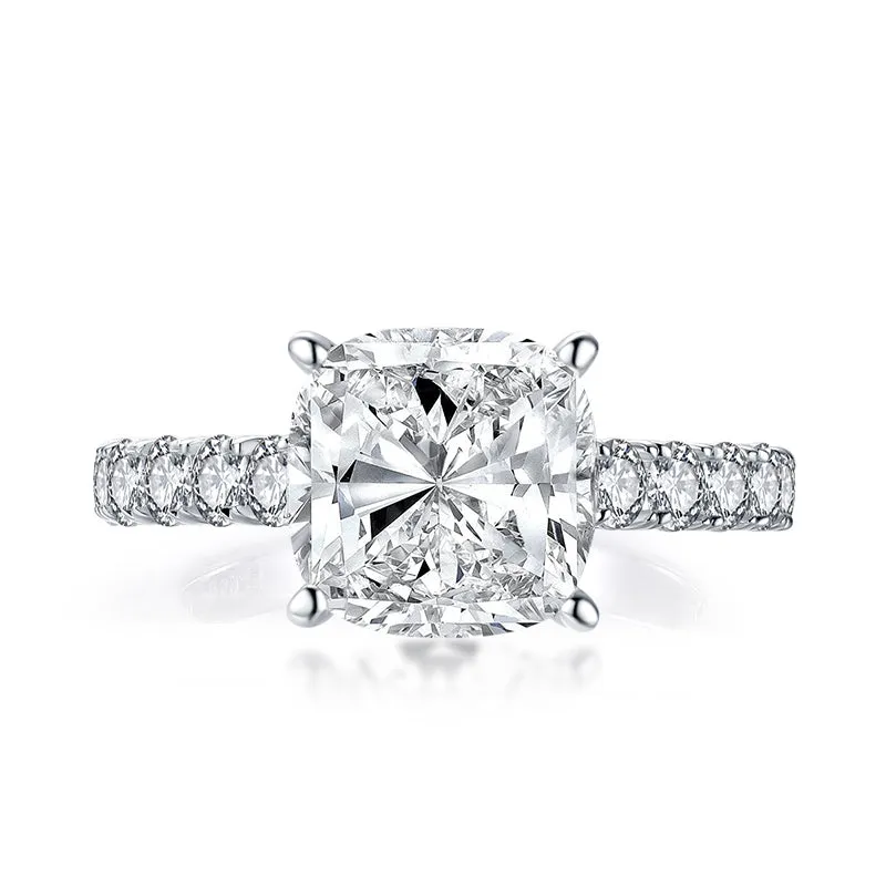 Cushion Cut Moissanite Diamond Ring