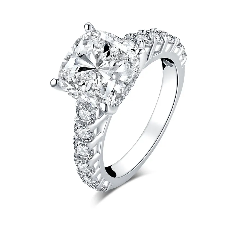 Cushion Cut Moissanite Diamond Ring