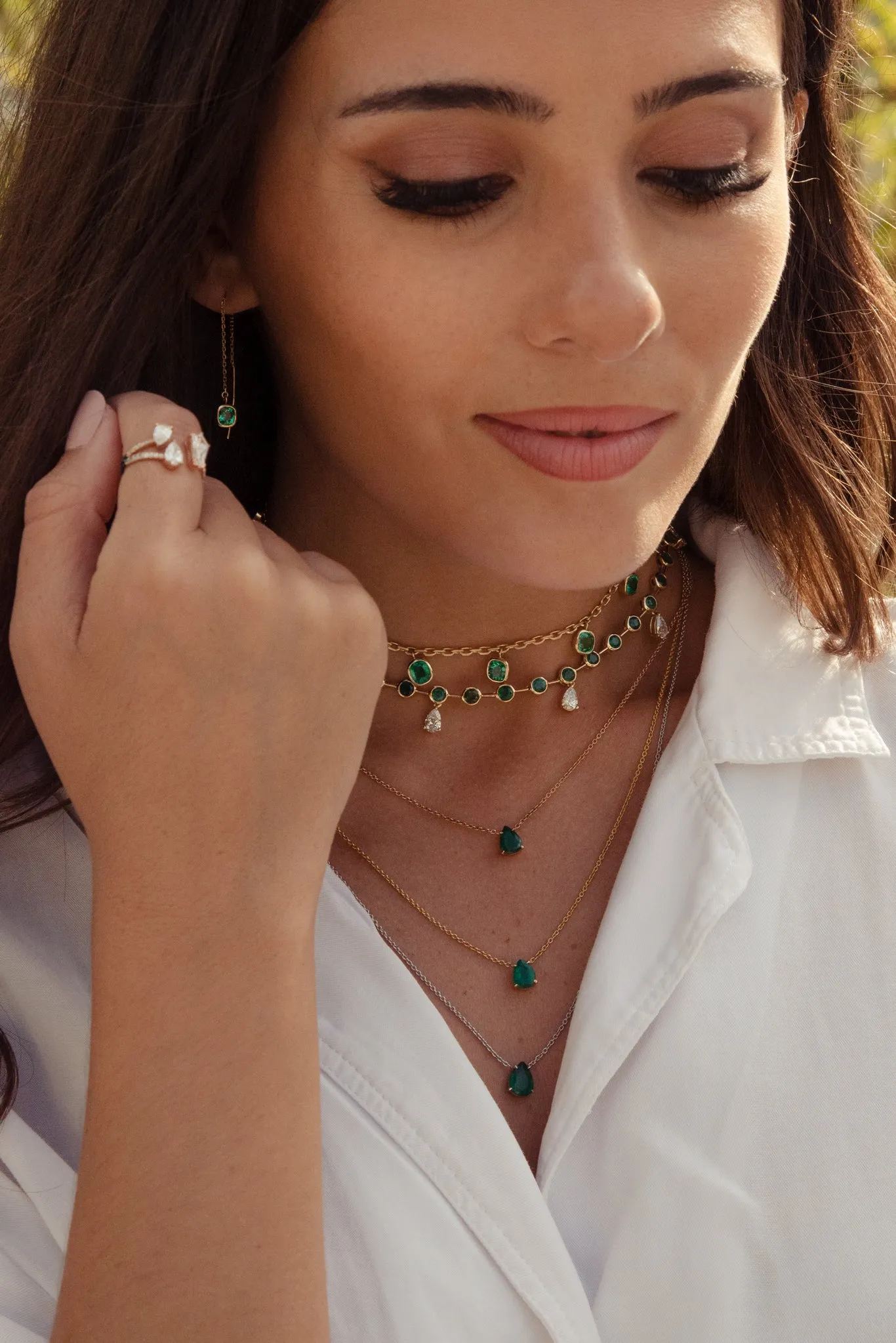 Cushion Emerald Earrings