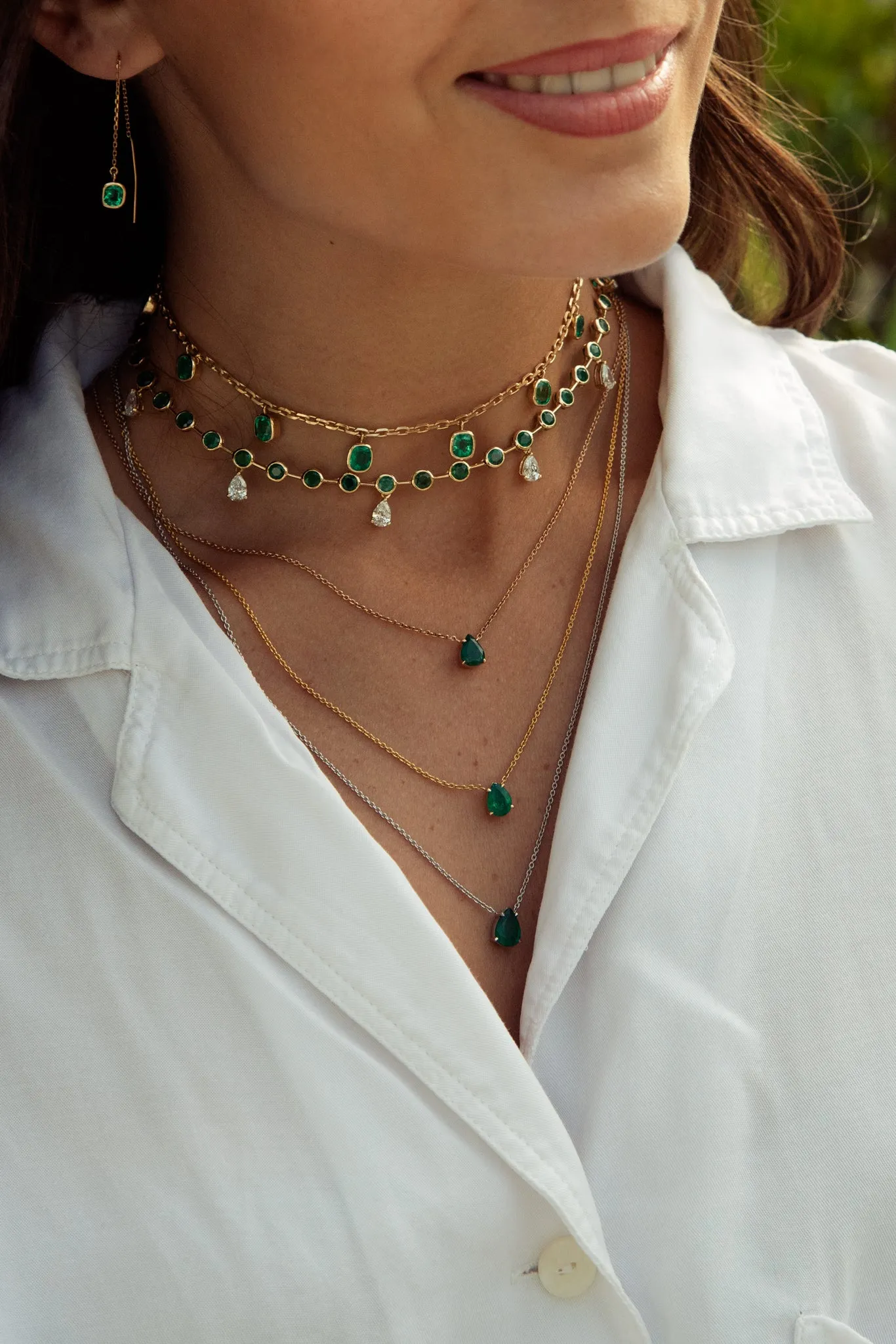 Cushion Emerald Earrings