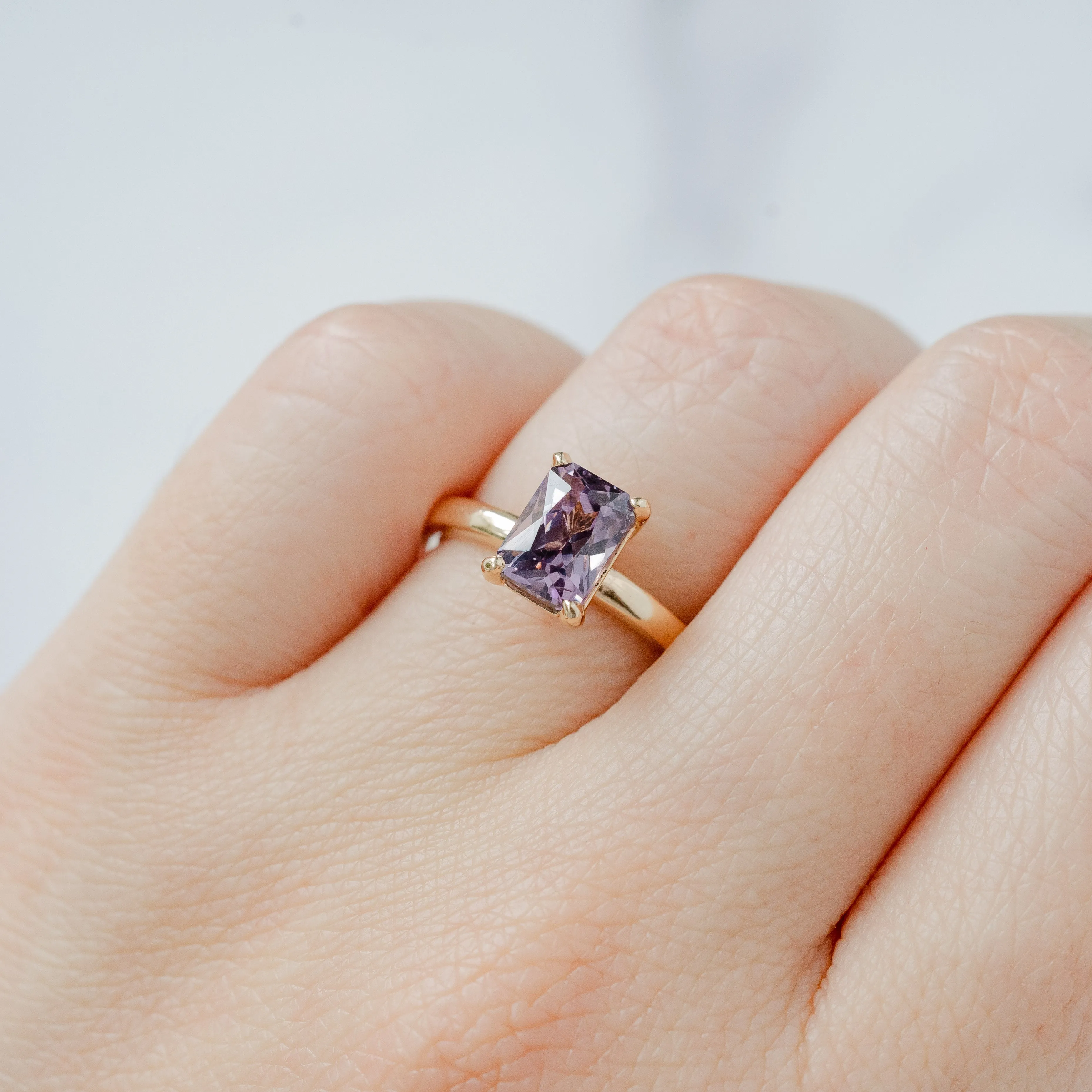 Cypress Ring - Purple Spinel in 14k Yellow Gold