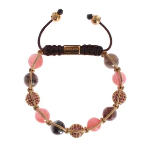 CZ Agate Quartz Gold 925 Silver Bracelet