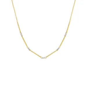CZ X Bar Chain Necklace