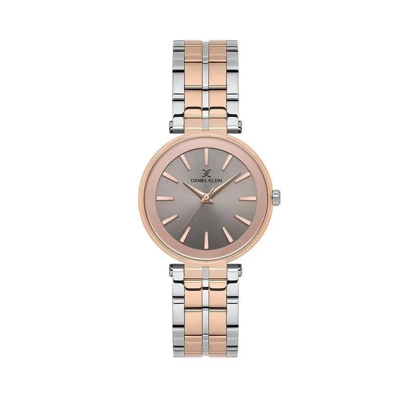 Daniel Klein Ladies 3 Hands Two-Tone Rose Gold Watch