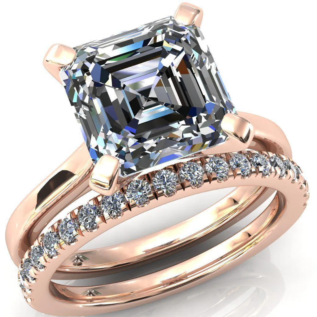 Darci Asscher Moissanite 4 Prong Cathedral Solitaire Engagement Ring