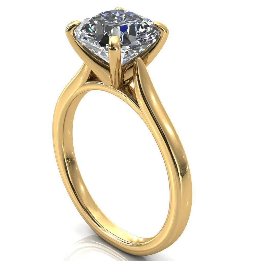 Darci Asscher Moissanite 4 Prong Cathedral Solitaire Engagement Ring