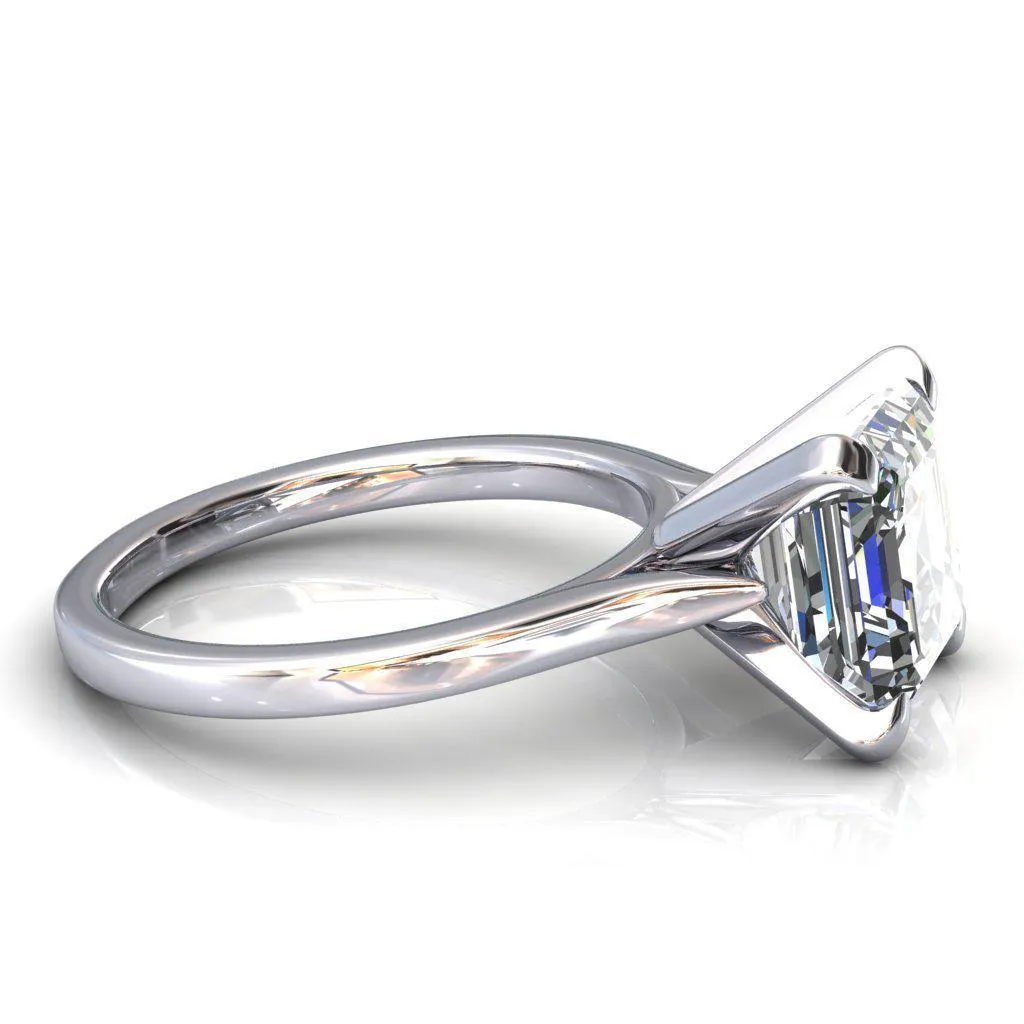 Darci Asscher Moissanite 4 Prong Cathedral Solitaire Engagement Ring
