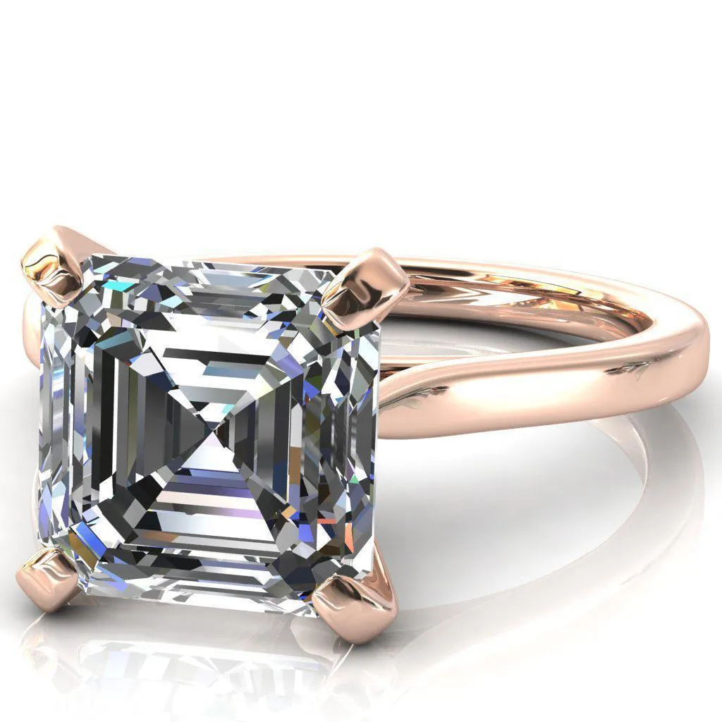 Darci Asscher Moissanite 4 Prong Cathedral Solitaire Engagement Ring