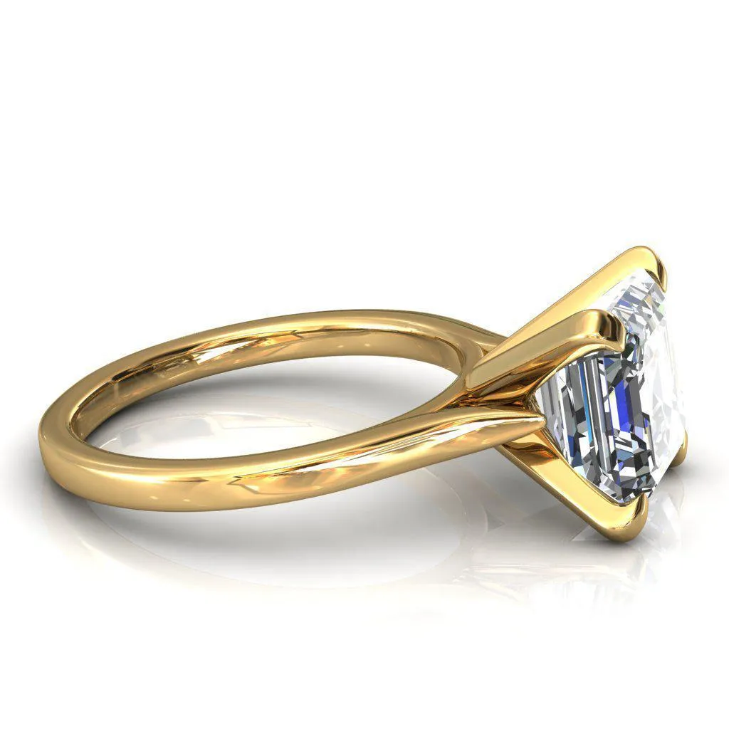 Darci Asscher Moissanite 4 Prong Cathedral Solitaire Engagement Ring