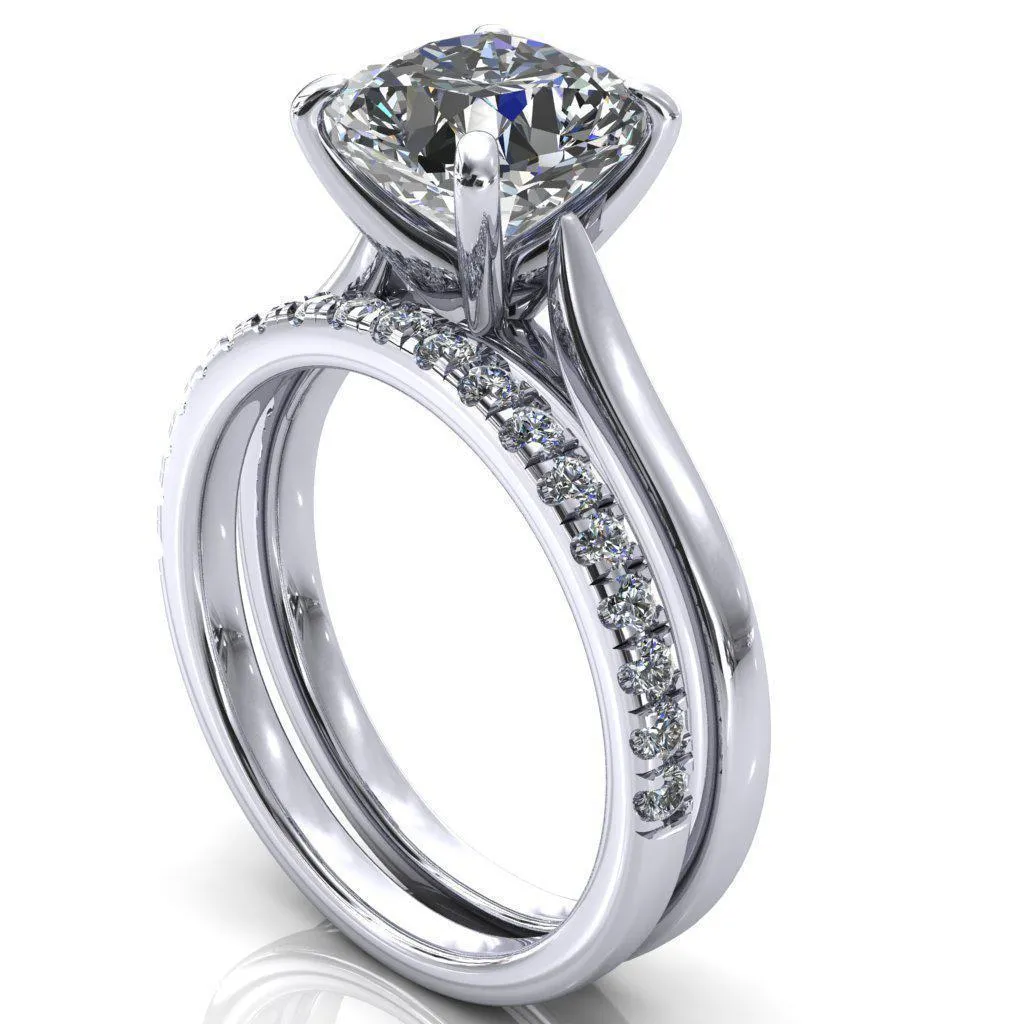 Darci Asscher Moissanite 4 Prong Cathedral Solitaire Engagement Ring