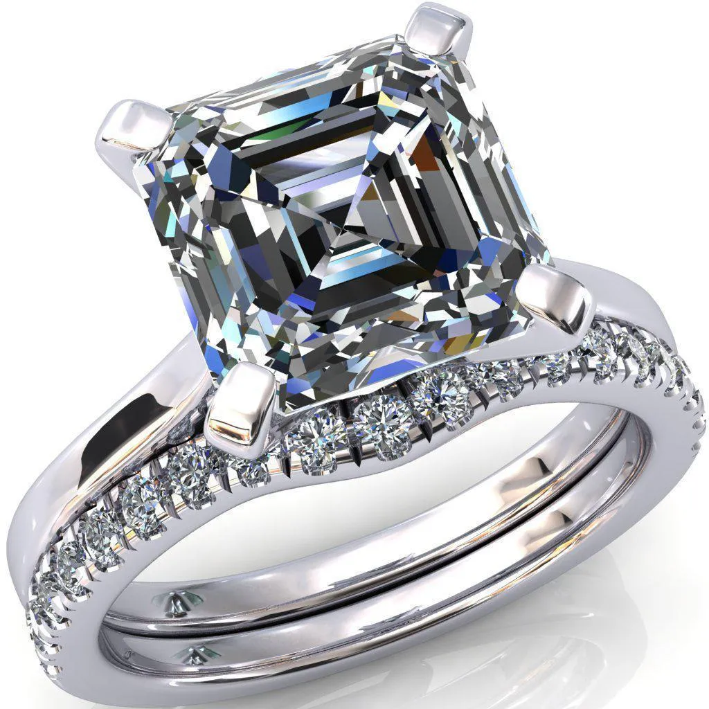 Darci Asscher Moissanite 4 Prong Cathedral Solitaire Engagement Ring