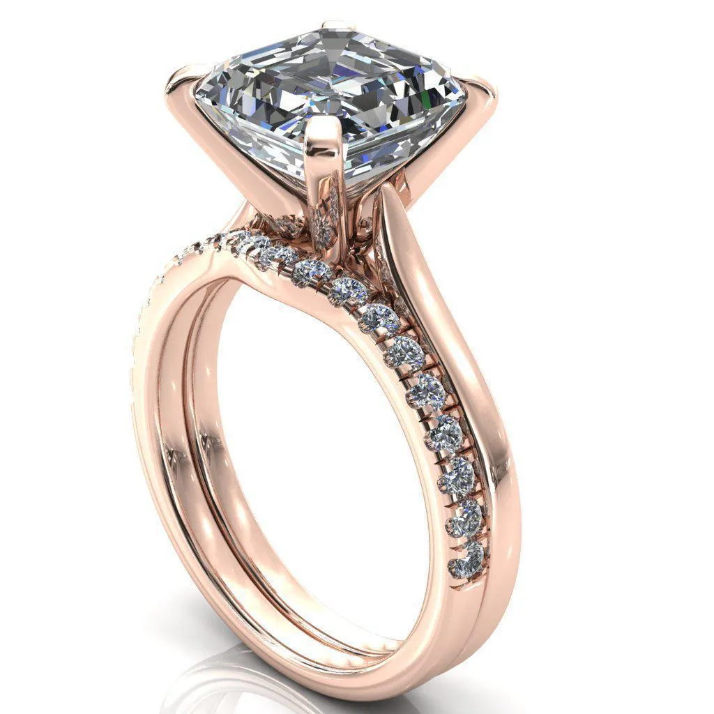 Darci Asscher Moissanite 4 Prong Cathedral Solitaire Engagement Ring