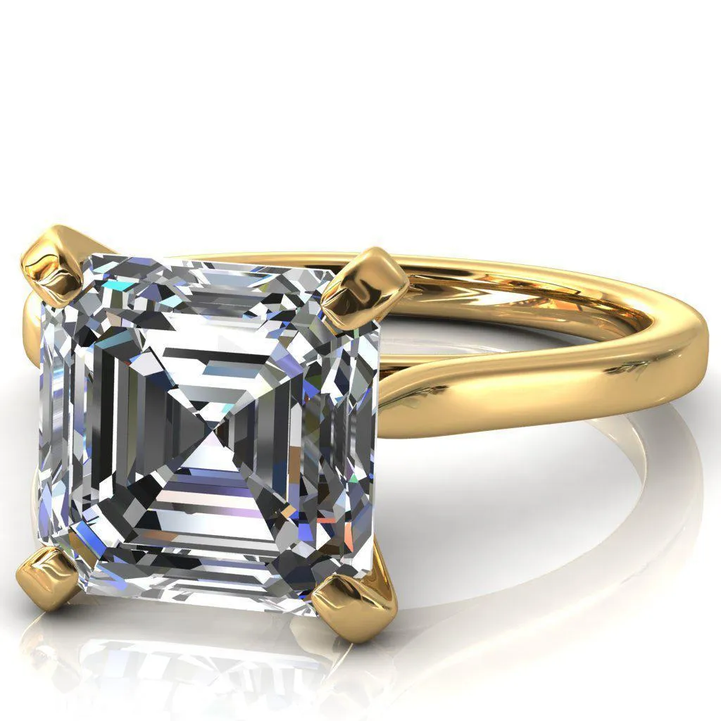 Darci Asscher Moissanite 4 Prong Cathedral Solitaire Engagement Ring