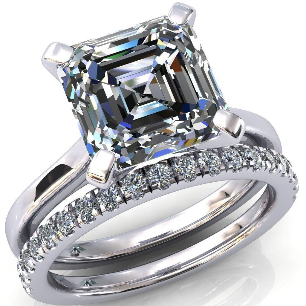 Darci Asscher Moissanite 4 Prong Cathedral Solitaire Engagement Ring