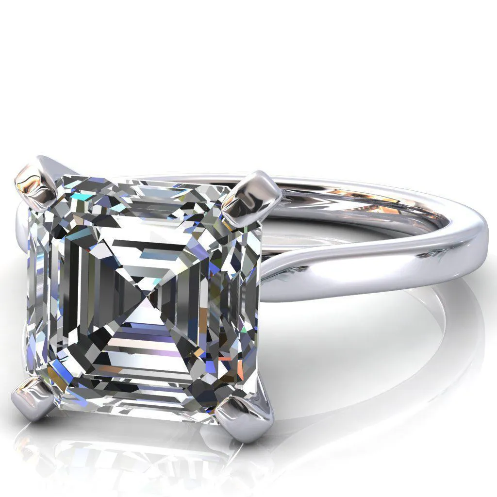 Darci Asscher Moissanite 4 Prong Cathedral Solitaire Engagement Ring