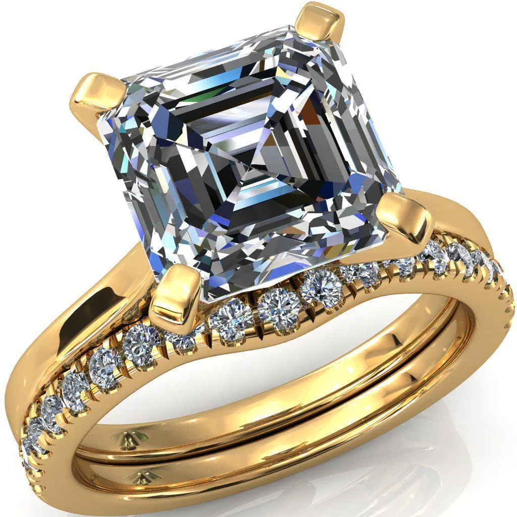 Darci Asscher Moissanite 4 Prong Cathedral Solitaire Engagement Ring