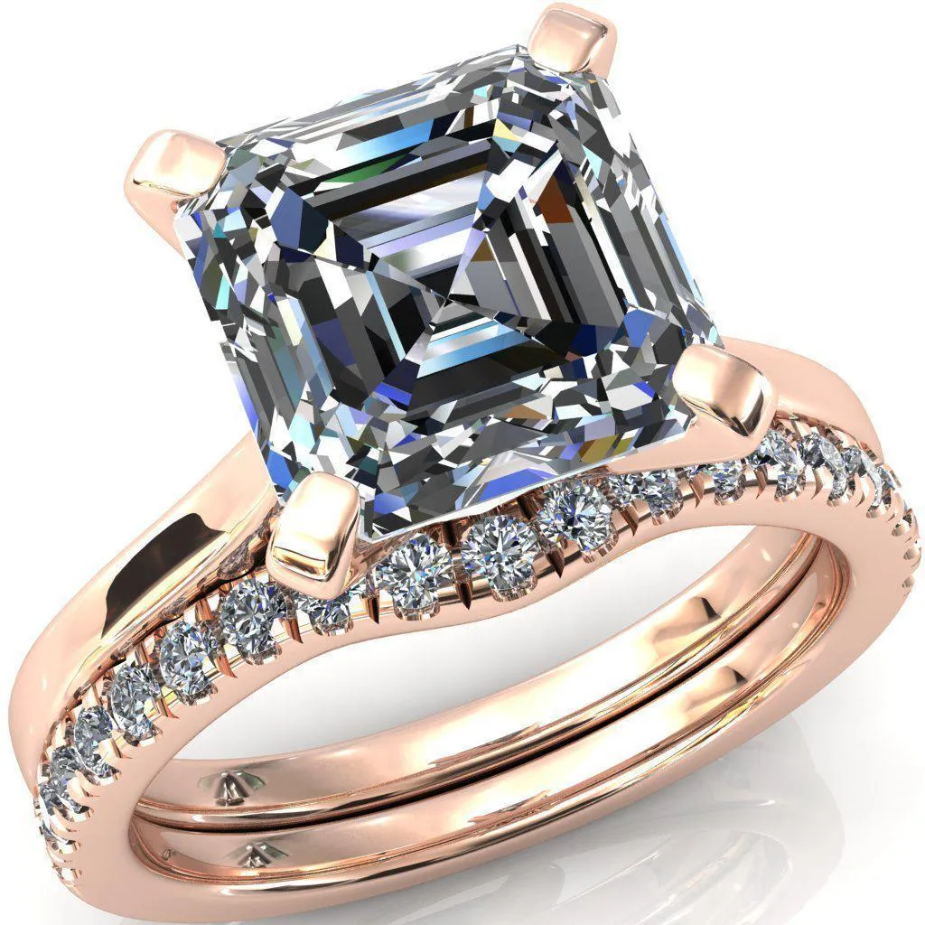 Darci Asscher Moissanite 4 Prong Cathedral Solitaire Engagement Ring