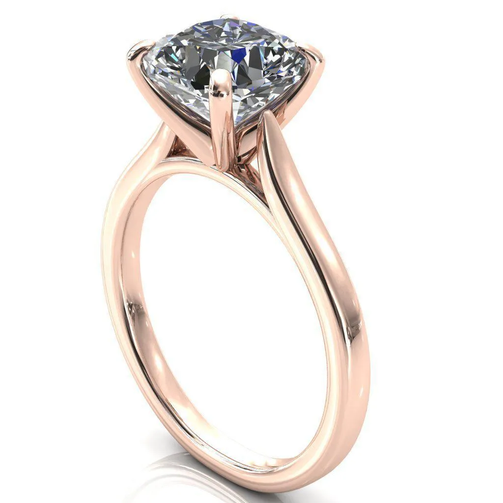 Darci Asscher Moissanite 4 Prong Cathedral Solitaire Engagement Ring