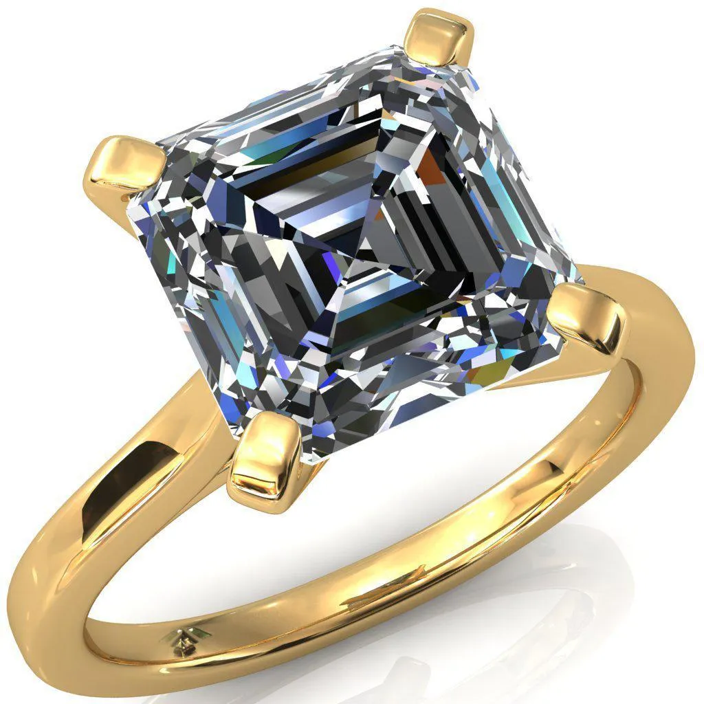 Darci Asscher Moissanite 4 Prong Cathedral Solitaire Engagement Ring