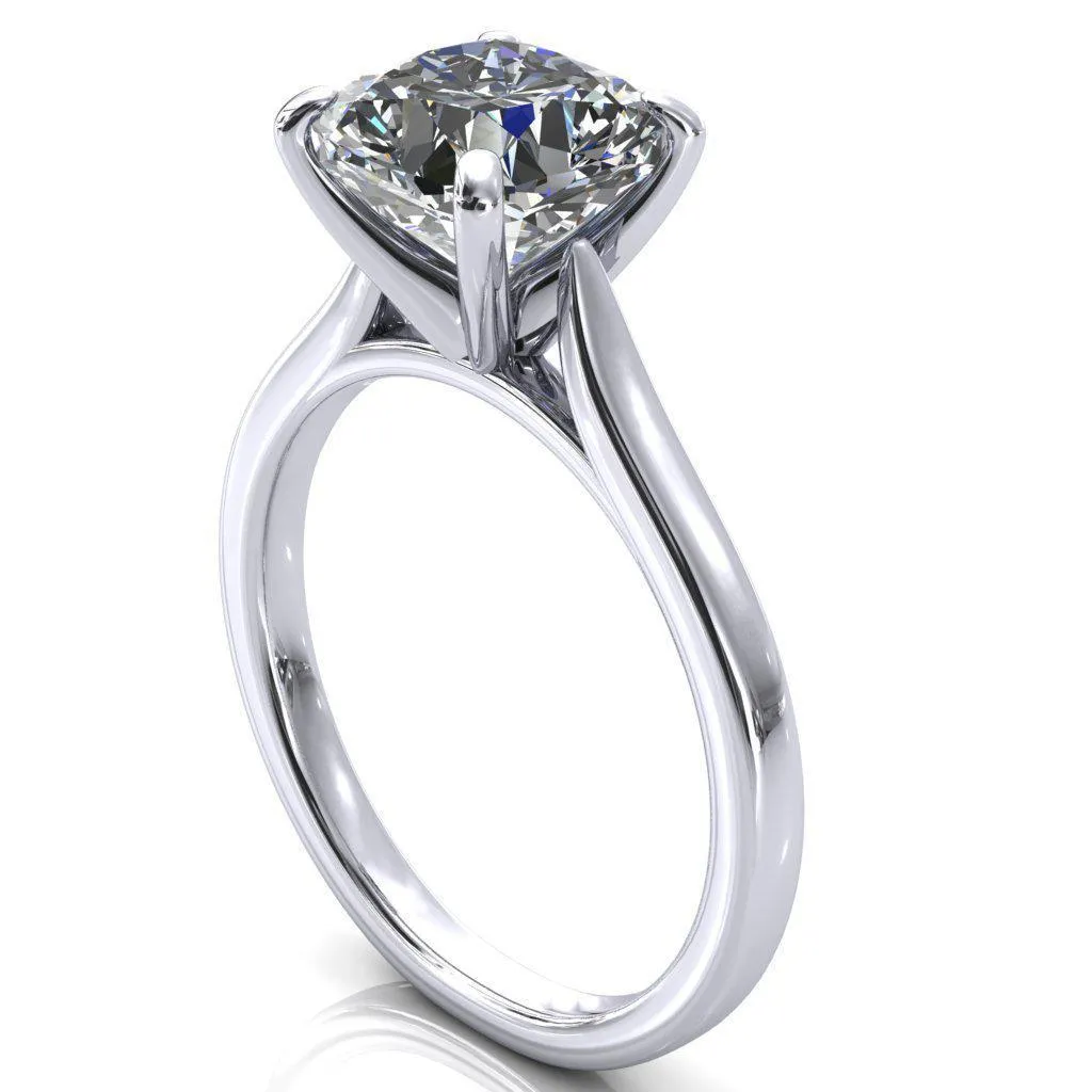 Darci Asscher Moissanite 4 Prong Cathedral Solitaire Engagement Ring
