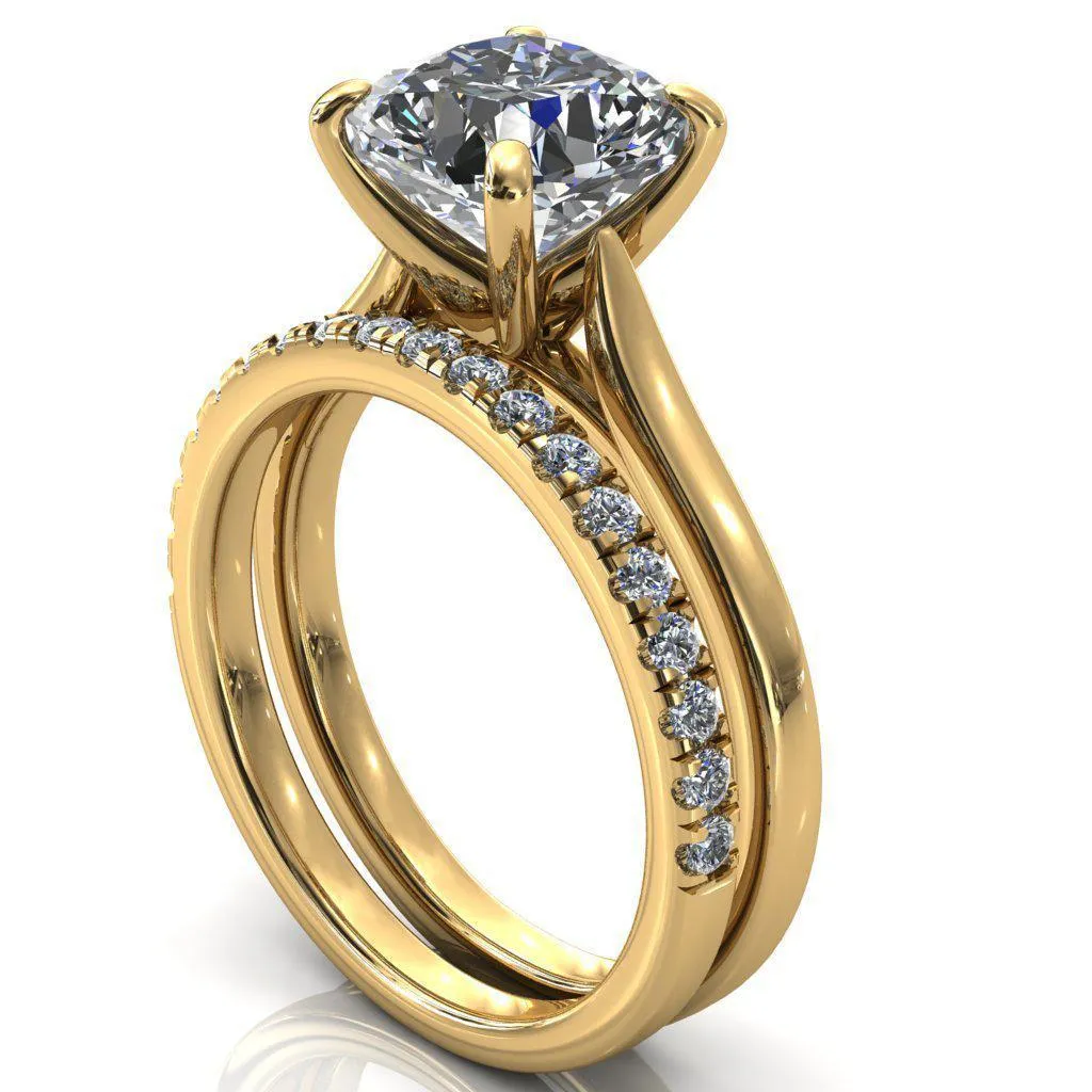 Darci Asscher Moissanite 4 Prong Cathedral Solitaire Engagement Ring