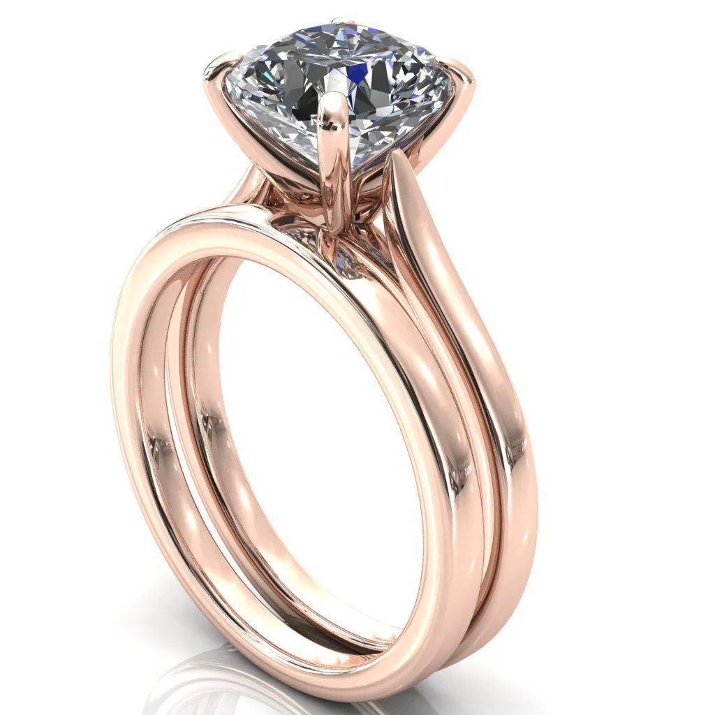 Darci Asscher Moissanite 4 Prong Cathedral Solitaire Engagement Ring