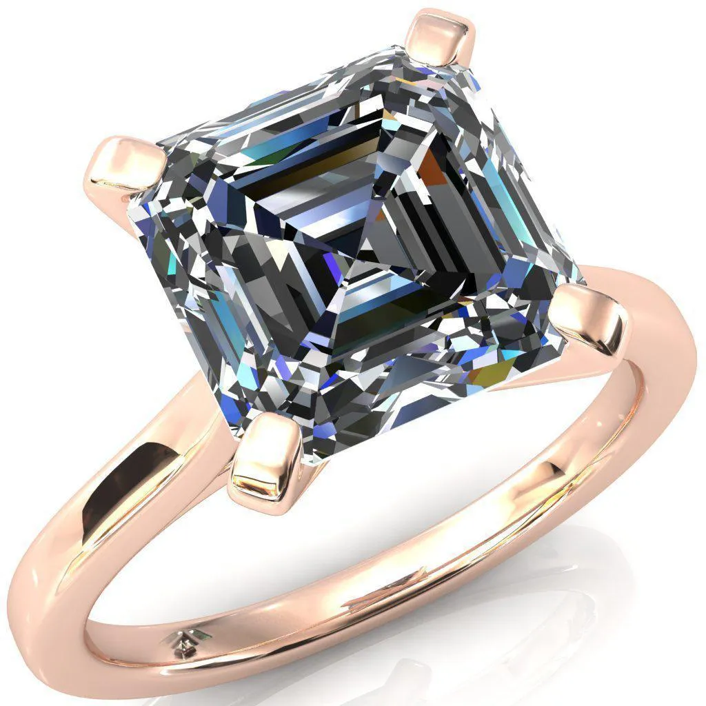 Darci Asscher Moissanite 4 Prong Cathedral Solitaire Engagement Ring