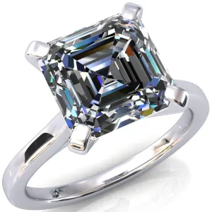 Darci Asscher Moissanite 4 Prong Cathedral Solitaire Engagement Ring