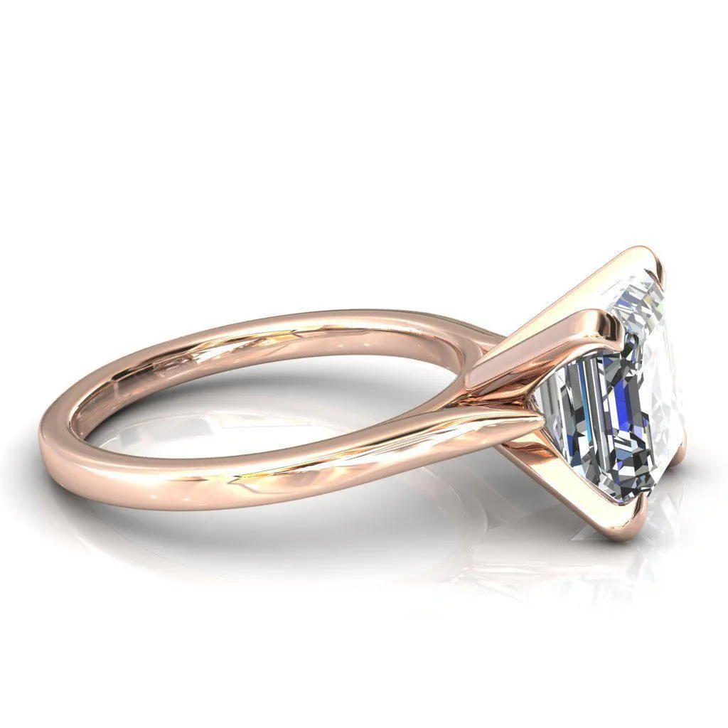 Darci Asscher Moissanite 4 Prong Cathedral Solitaire Engagement Ring
