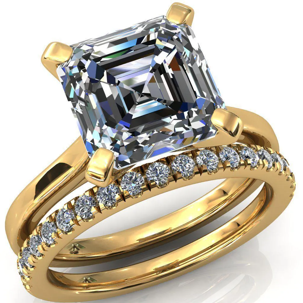 Darci Asscher Moissanite 4 Prong Cathedral Solitaire Engagement Ring