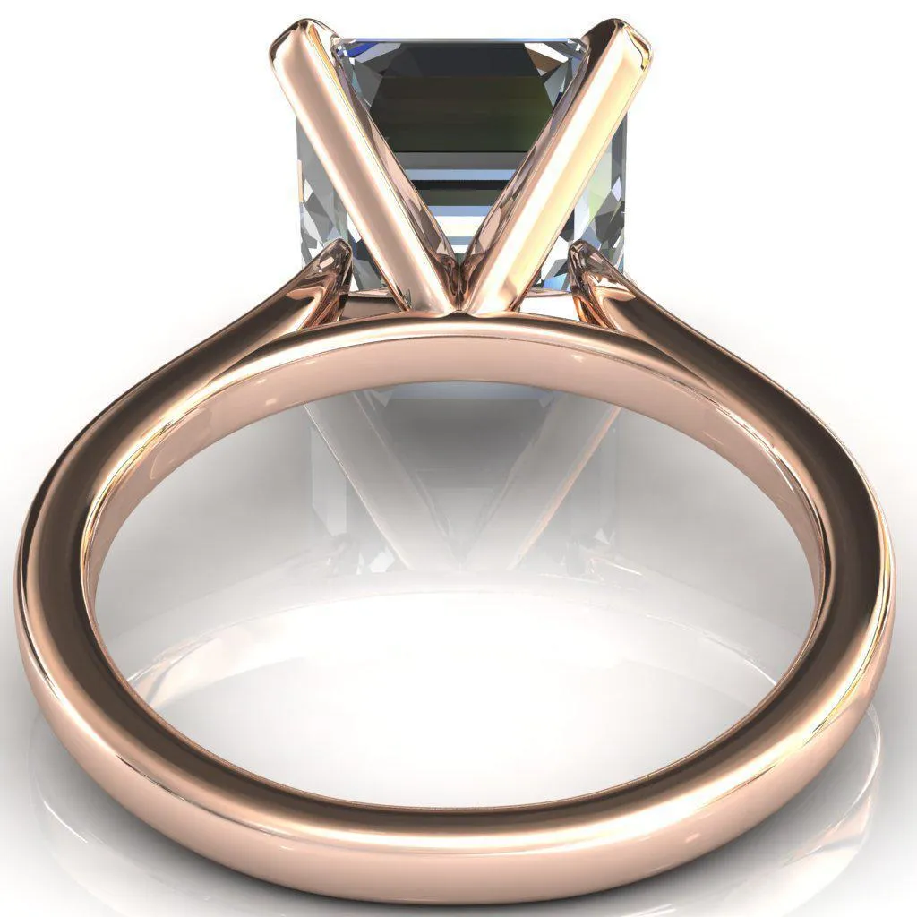 Darci Asscher Moissanite 4 Prong Cathedral Solitaire Engagement Ring