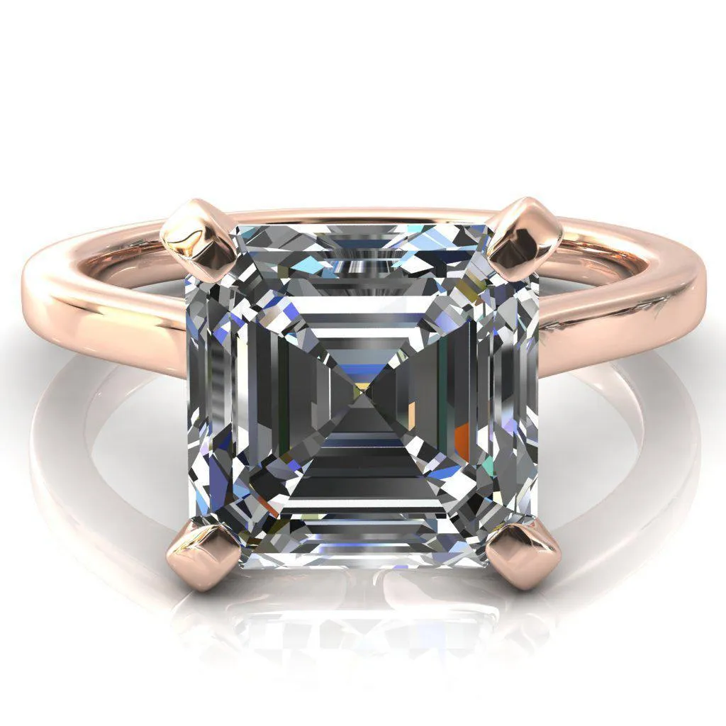 Darci Asscher Moissanite 4 Prong Cathedral Solitaire Engagement Ring