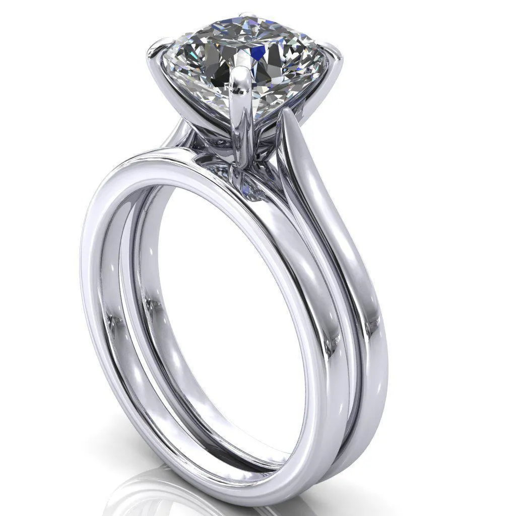 Darci Asscher Moissanite 4 Prong Cathedral Solitaire Engagement Ring