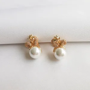 Dazzling Dragon Gold Stud Earrings