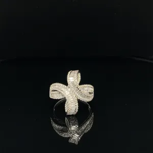 Diamond Baguette Twisted Ribbon Anniversary Ring in 18k White Gold - (#88-RGDIA 539156)