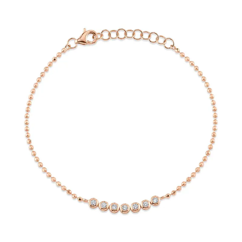 Diamond Bezel Ball Chain Bracelet