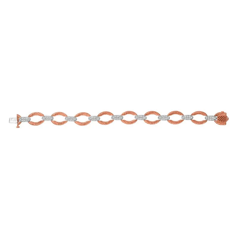 DIAMOND BRACELET 14K ROSE/WHITE/ YELLOW GOLD (1.25 CTW)