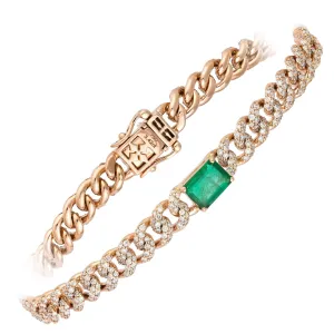 Diamond BRACELET 18K with Emerald Yellow Gold