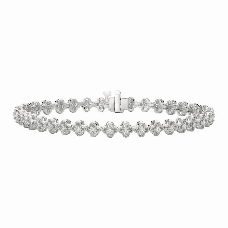 DIAMOND CLOVER LEAF BRACELET 14K GOLD (1.02 CTW)