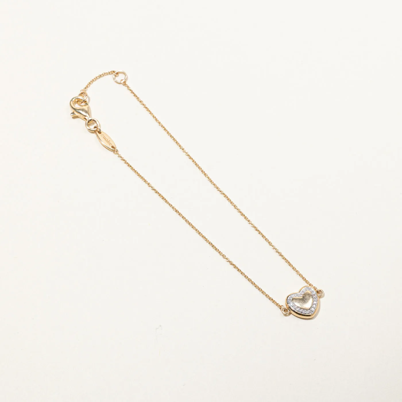 Diamond Heart Chain Bracelet | 0.05ctw | 8"|