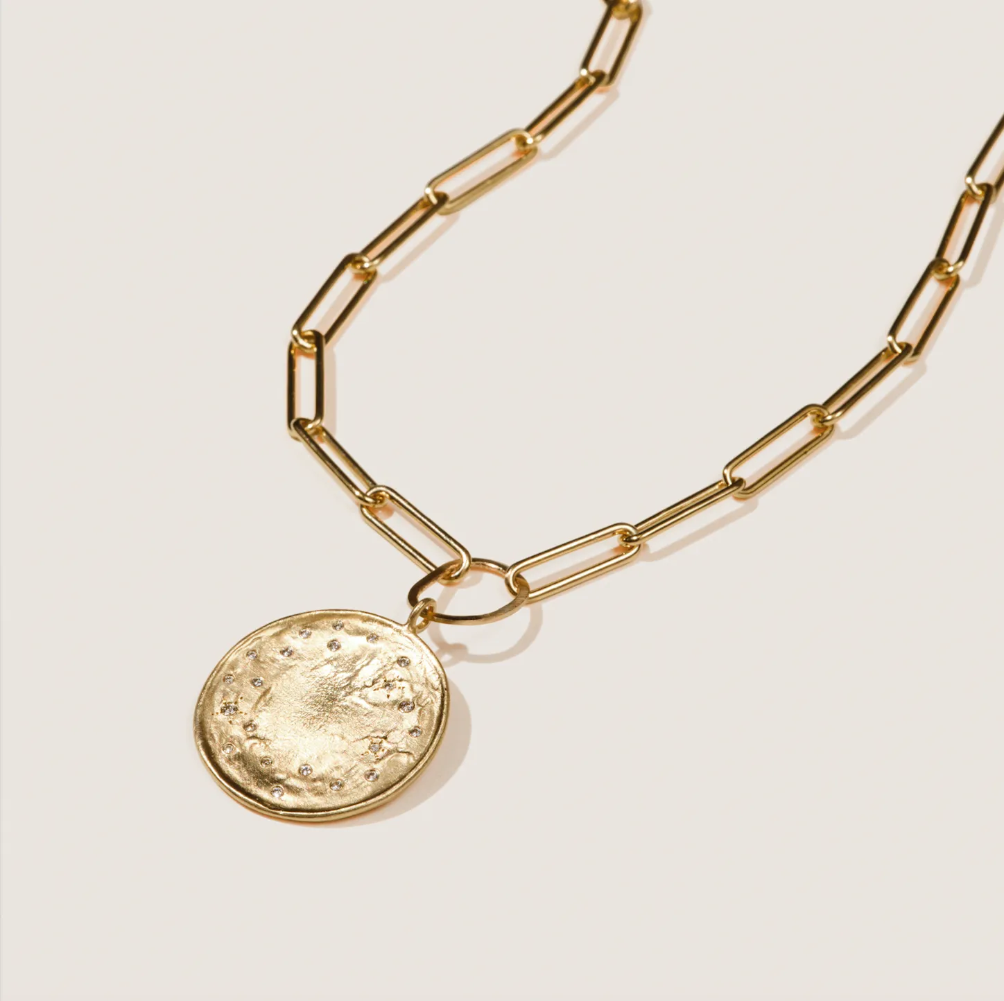 Diamond Medallion Necklace Large