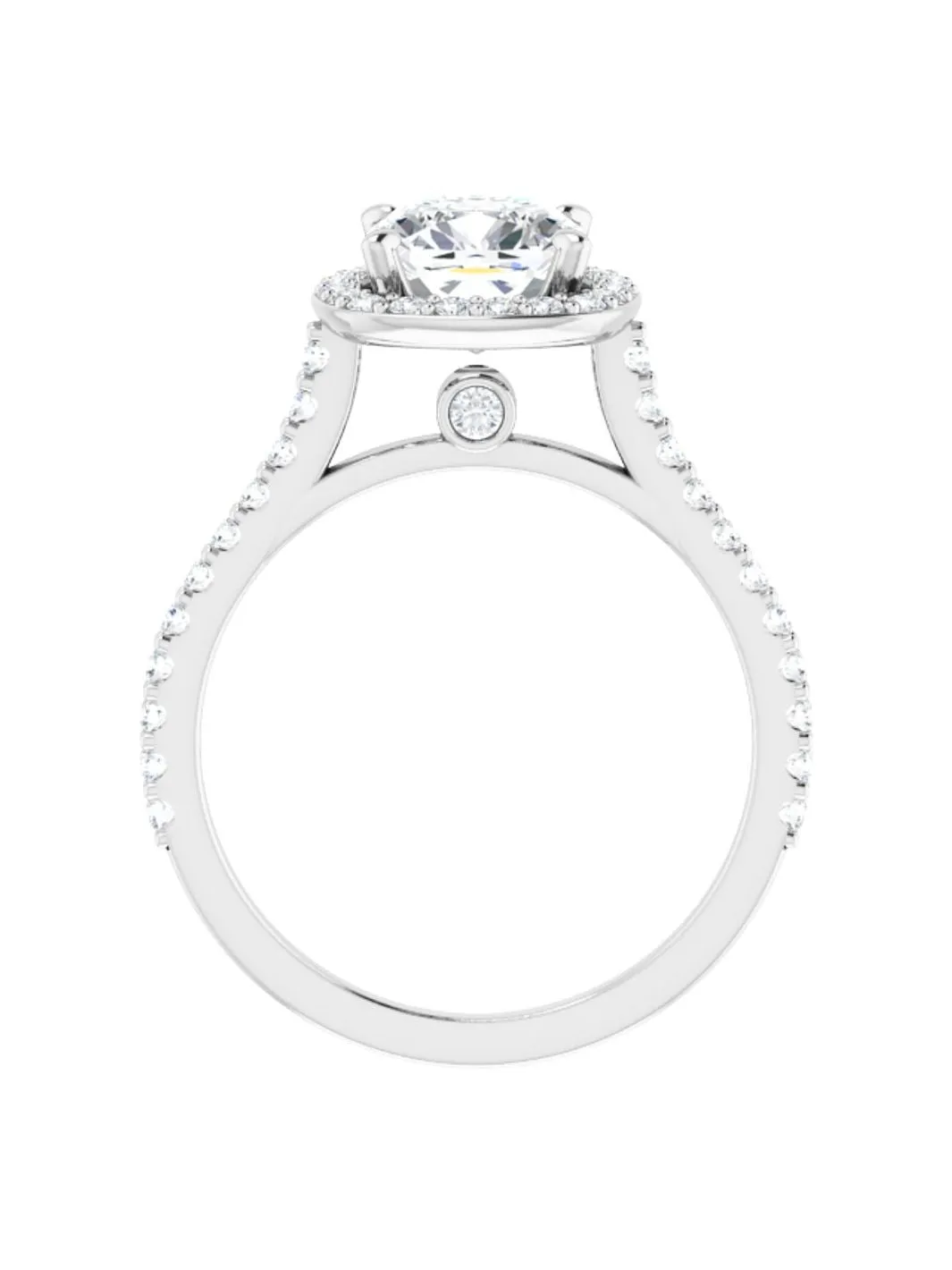 Diamond Set Halo and Band Engagement Ring 3/8 ct. tw.