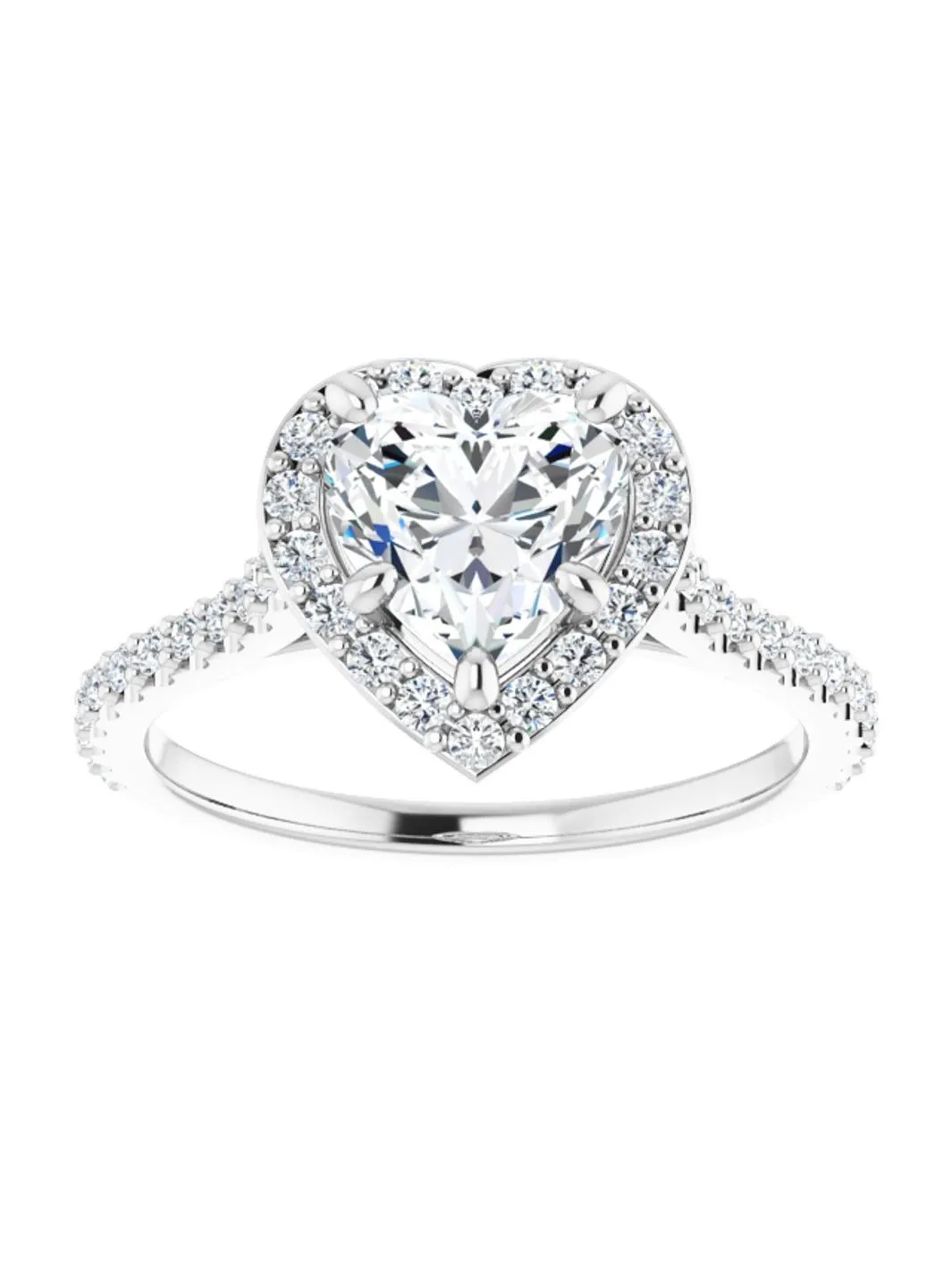 Diamond Set Halo and Band Engagement Ring 3/8 ct. tw.