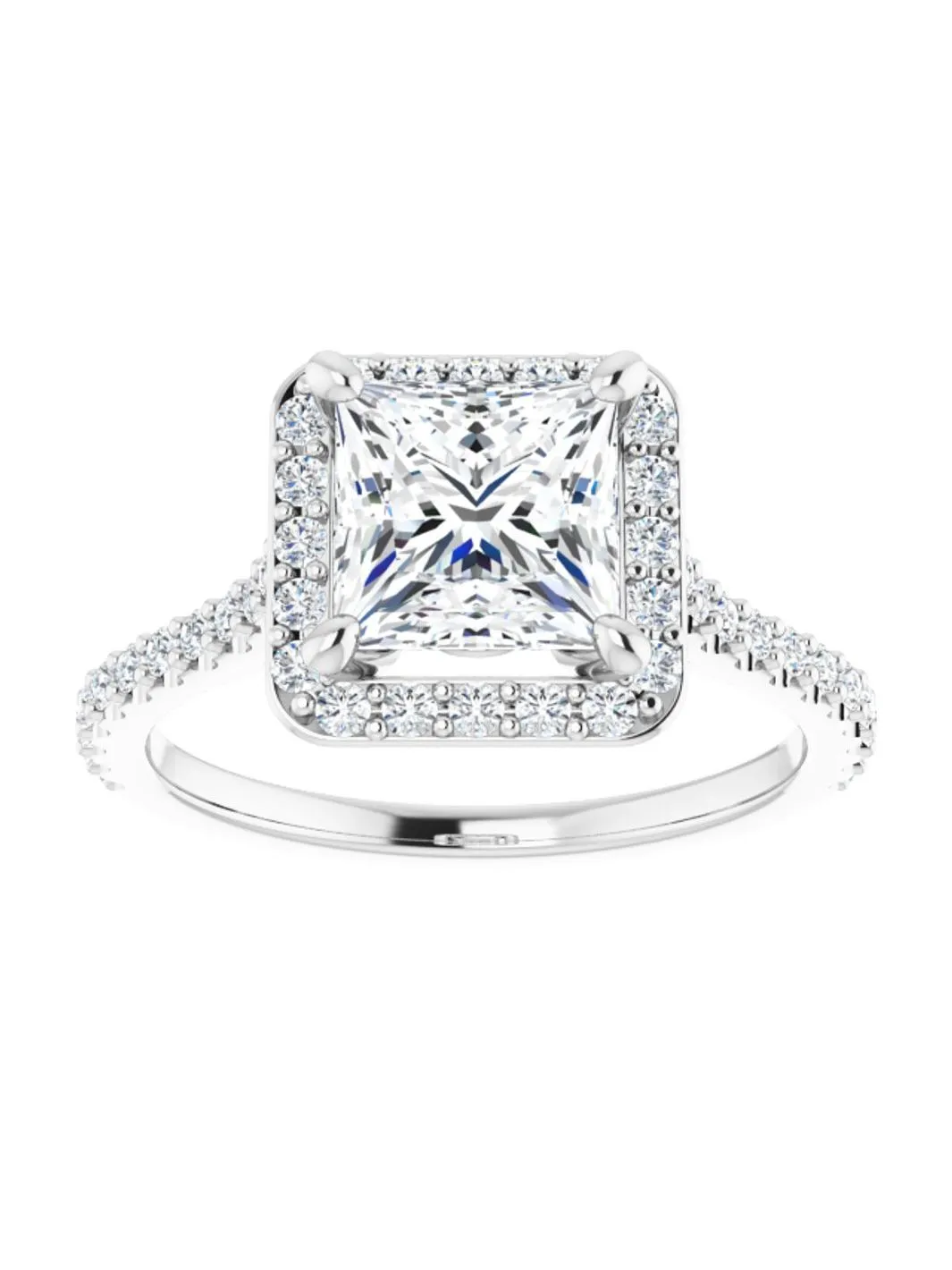 Diamond Set Halo and Band Engagement Ring 3/8 ct. tw.
